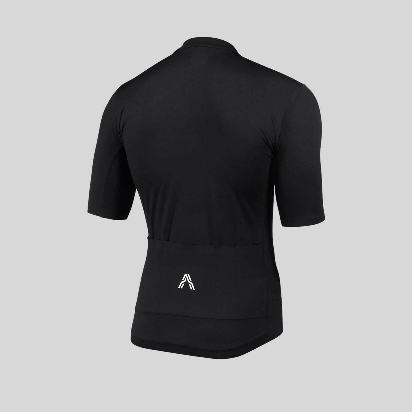 Monarch Short sleeve jersey black with sustainable fabrics from Ascender Cycling Club Zürich Switzerland Presentation Back View 3D
