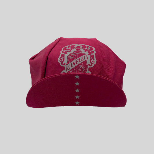 Cinelli Crest Cycling Cap in Burgundy by Ascender Cycling Club Zürich Switzerland Front View