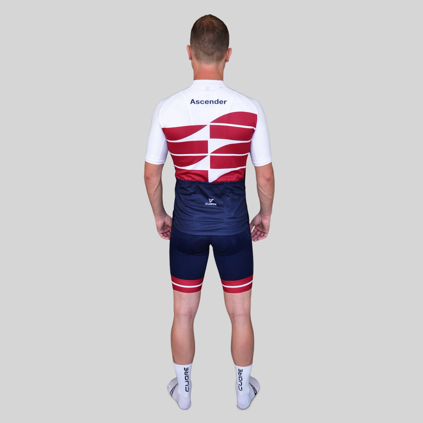 Mountain Edition Short Sleeves Jersey Bordeaux from Ascender Cycling Club Zürich and Cuore of Switzerland Global Back View
