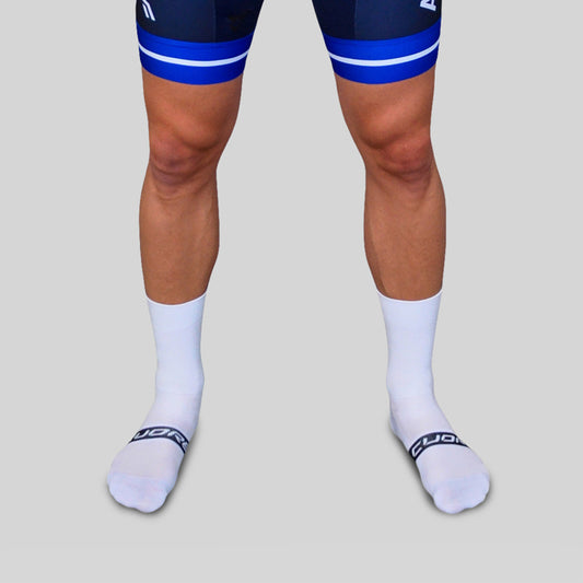 Cycling socks white cuff 15 cm from Cuore of Switzerland by Ascender Cycling Club