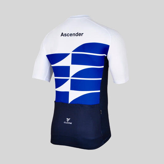 Mountain Edition Bibshort Blue from Ascender Cycling Club Zürich and Cuore of Switzerland Intro 3D Back View