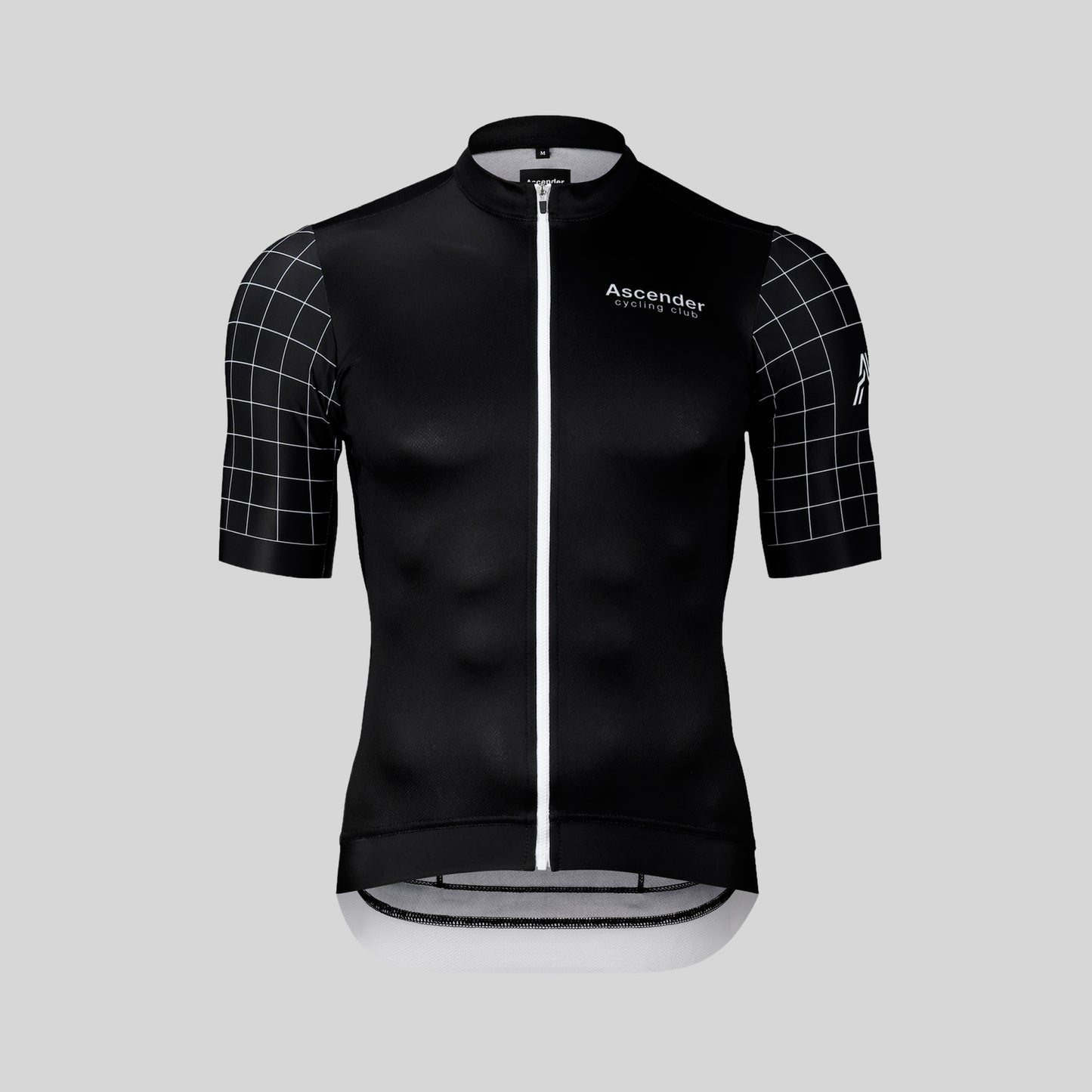 Supernova Sustainable Short Sleeves Cycling Jersey Black from Ascender Cycling Club Zürich Switzerland Front View