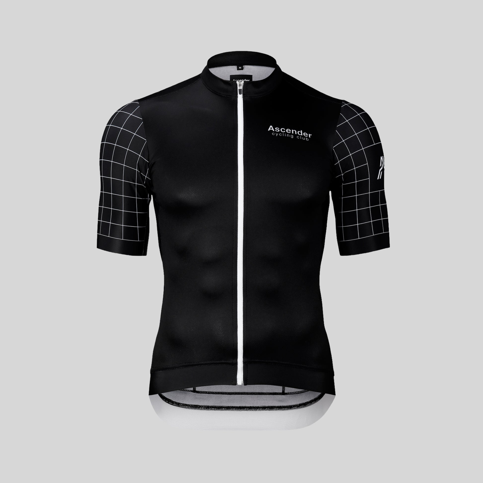 Supernova Sustainable Short Sleeves Cycling Jersey Black from Ascender Cycling Club Zürich Switzerland Front View