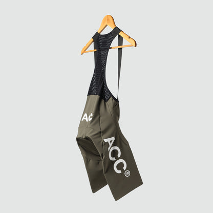 Premium bib short dark olive side and back view from Ascender Switzerland