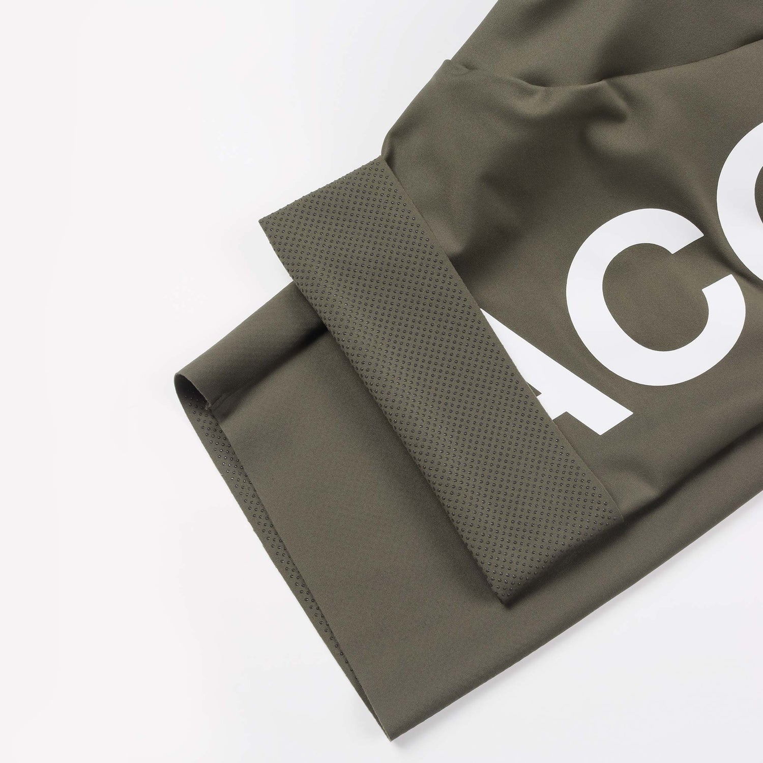 Premium bib short dark olive internal silicone gripper view from Ascender Switzerland