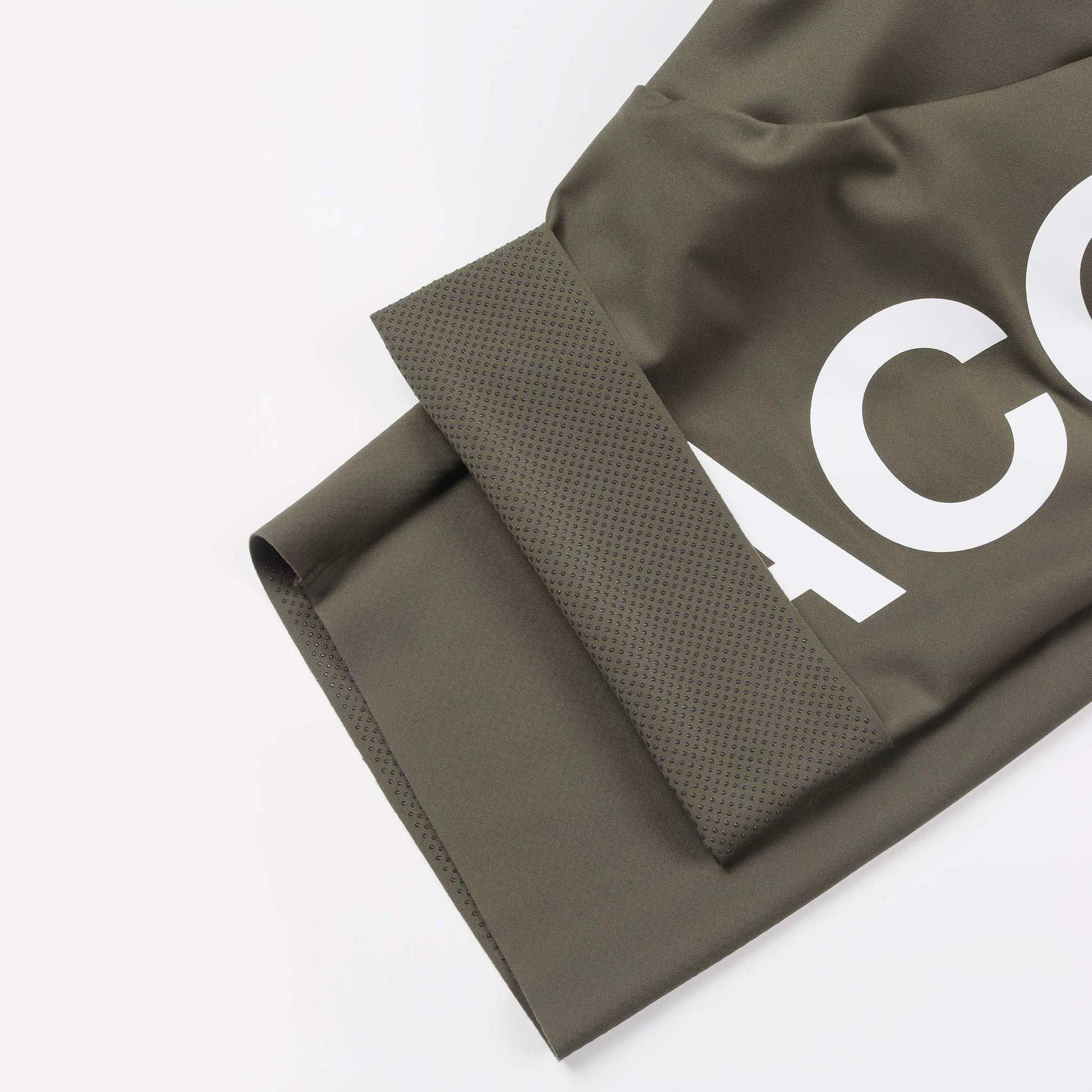 Premium bib short dark olive internal silicone gripper view from Ascender Switzerland