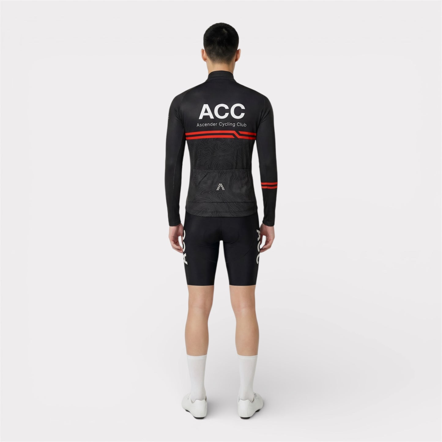 ACC Stellar mid weight thermal long sleeve jersey black on model photo back