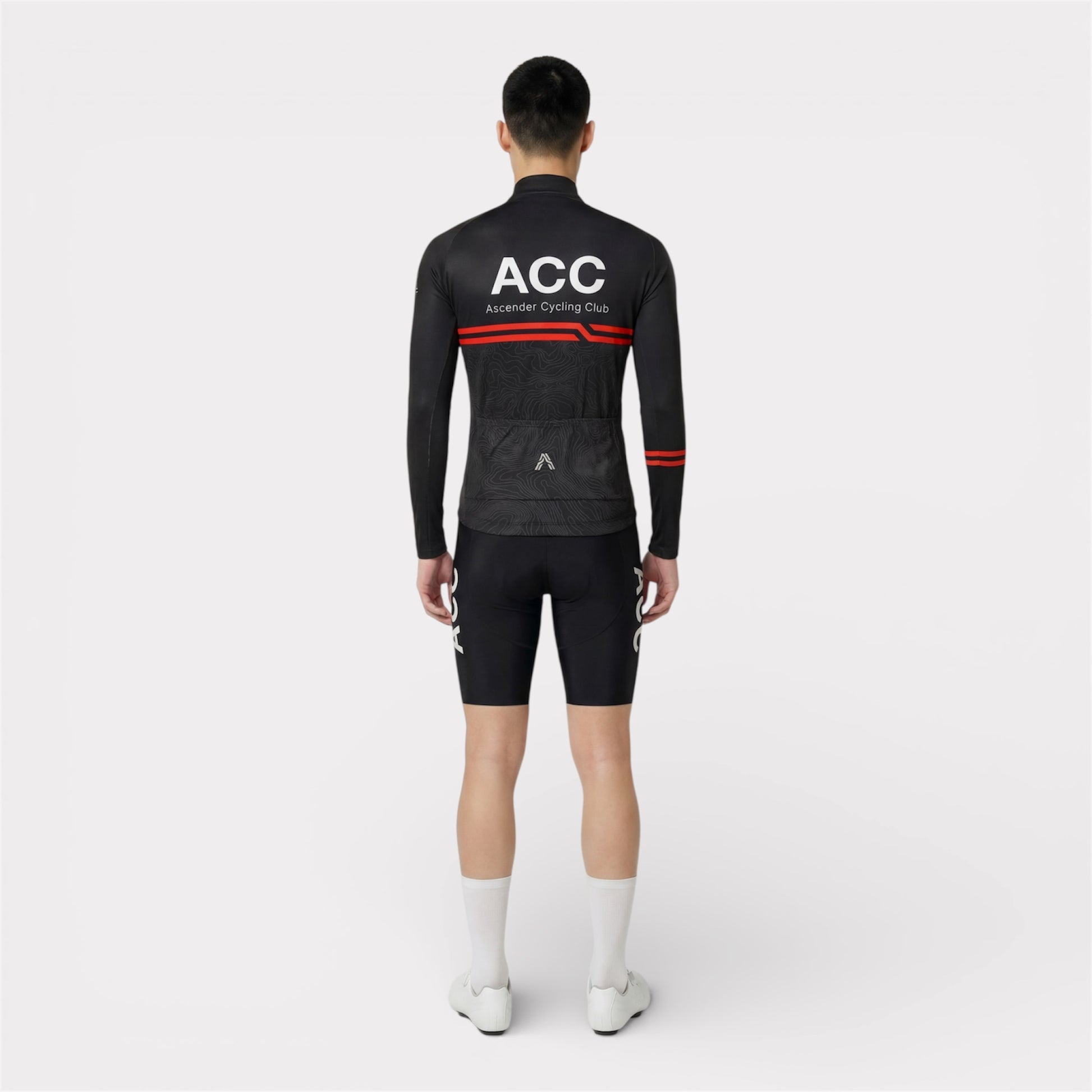 ACC Stellar mid weight thermal long sleeve jersey black on model photo back