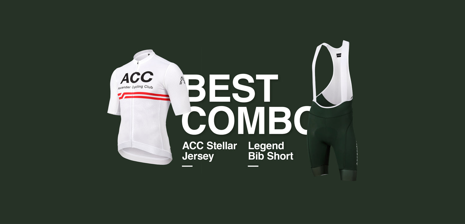 Best Race Fit Combo ACC Stellar Jersey and Legend Bib Short Olive from Ascender Cycling Club Zürich Switzerland