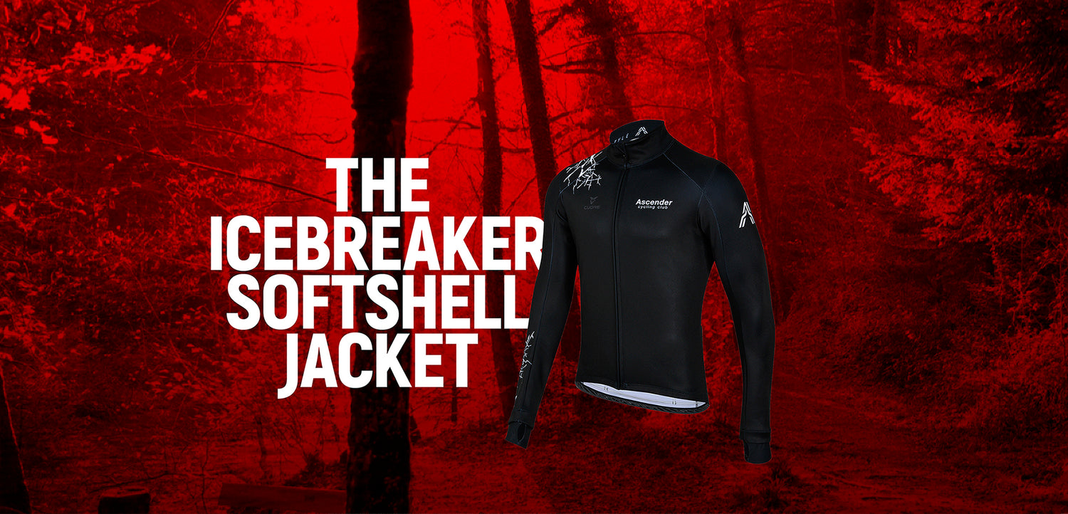 The Icebreaker Soft Shell Jacket from Ascender Cycling Club in Bülach Zürich Switzerland is a winter jacket for cyclist. The Active Fabric with 3-layer membrane protect cyclist with a superior level of breathability, it keeps you warm and protect you from