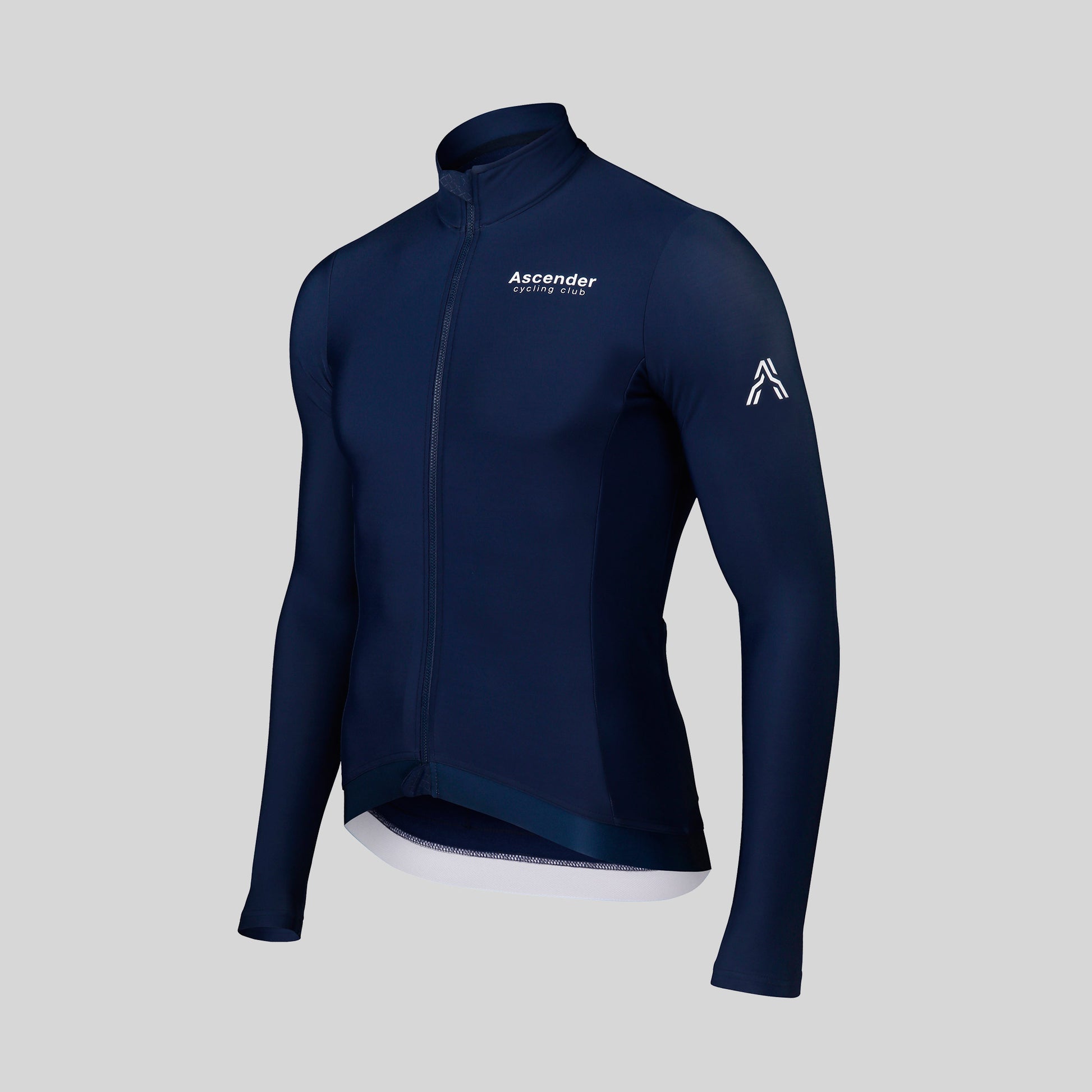 Milano Thermal Long Sleeve Jersey Navy from Ascender Cycling Club Zürich Switzerland Frontside View