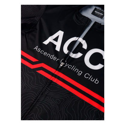 ACC Stellar sustainable cycling short sleeve jersey race cut from Ascender Cycling Club Zürich Switzerland Presentation Front Side in Details from YKK Zipper Autolock System