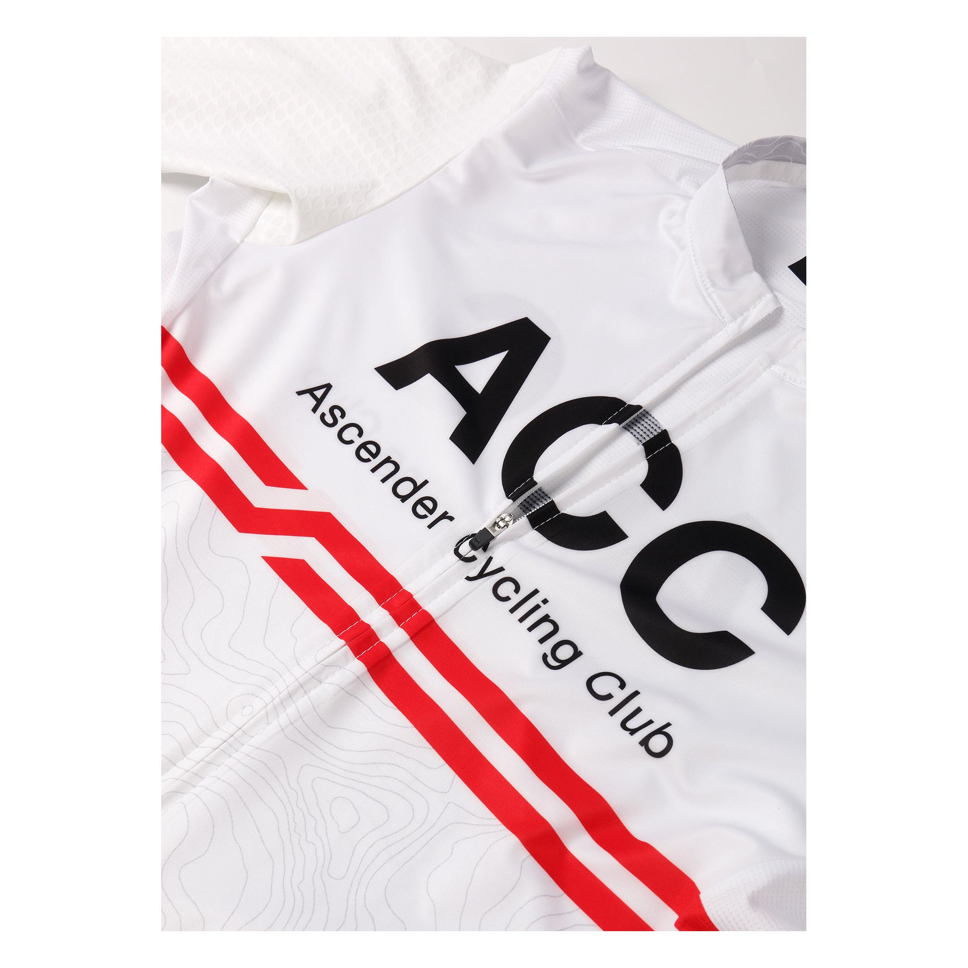 ACC Stellar sustainable cycling short sleeve jersey race cut from Ascender Cycling Club Zürich Switzerland Front Panel with YKK Auto lock Zipper