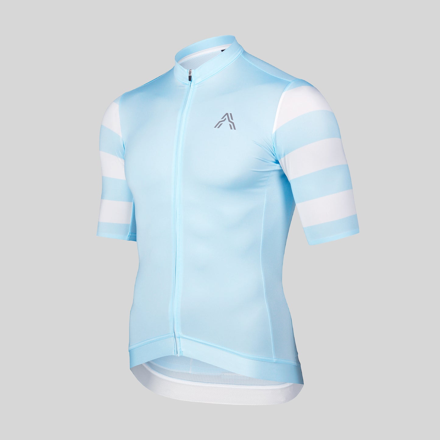 The retro-inspired Astro jersey Sky Blue from Ascender Cycling Club Switzerland Frontside View