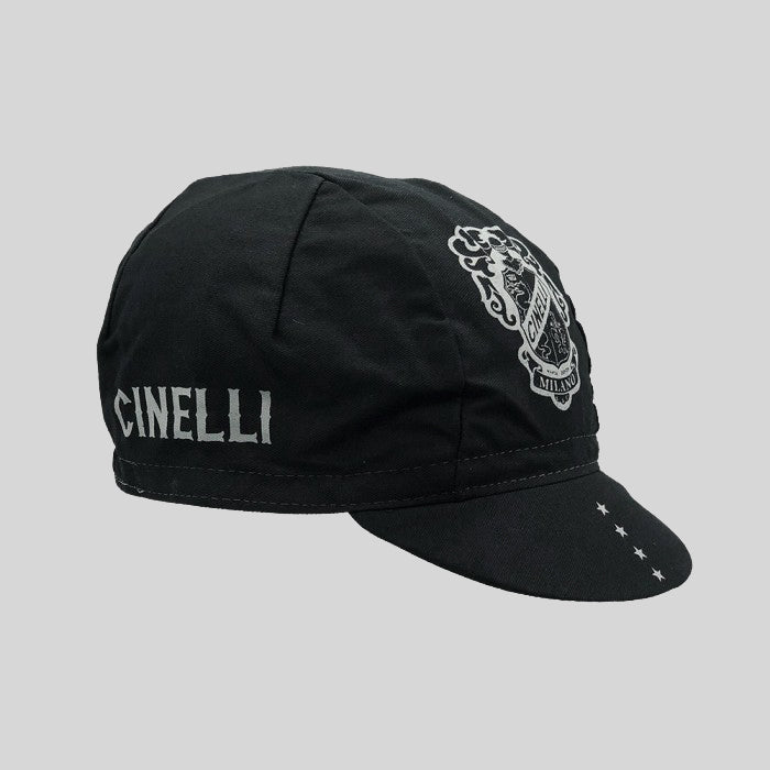 Cinelli Crest Cycling Cap in Black by Ascender Cycling Club Zürich Switzerland Front Side Picture