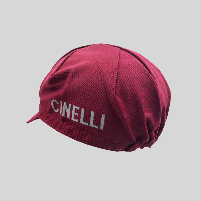 Cinelli Crest Cycling Cap in Burgundy by Ascender Cycling Club Zürich Switzerland Back Side View