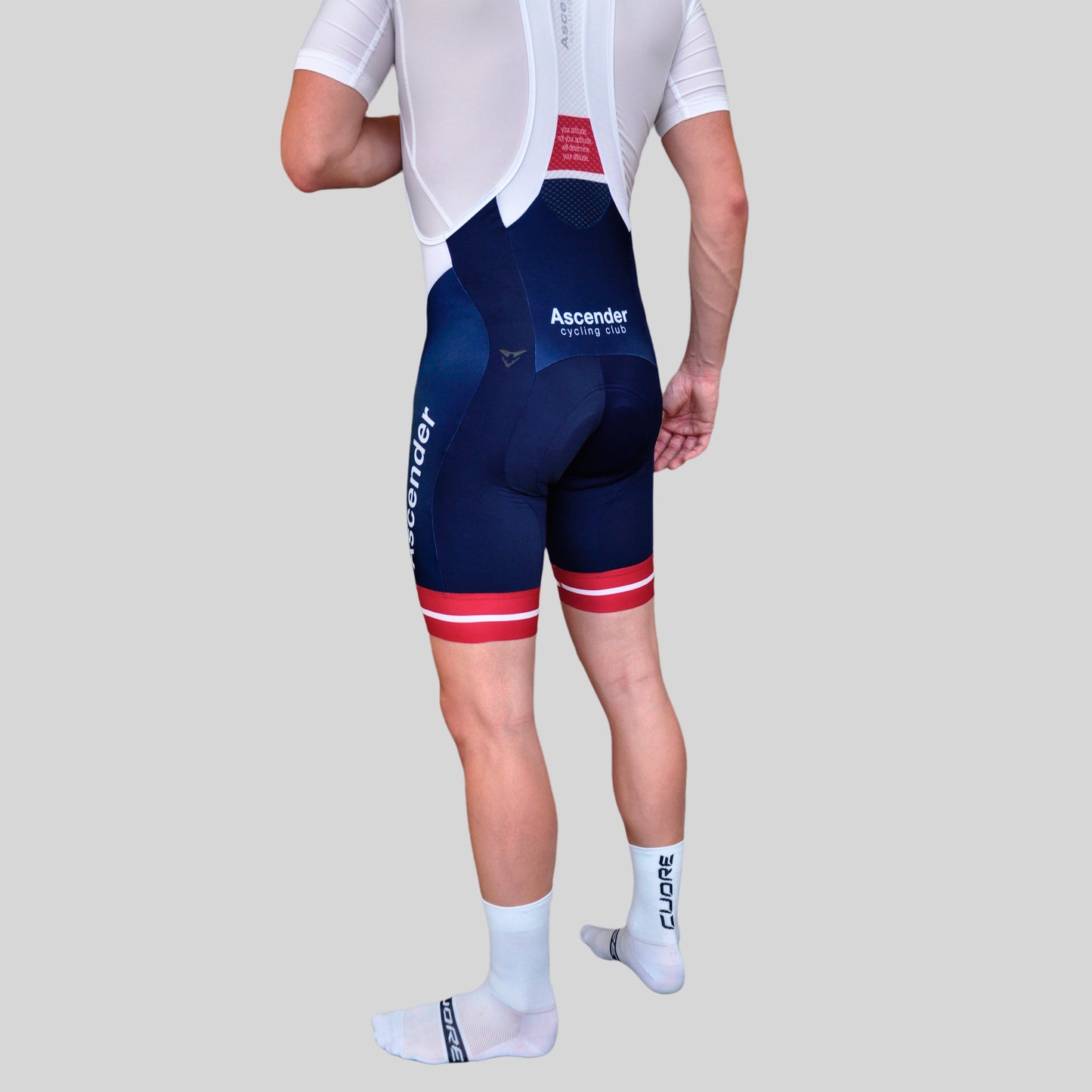 Mountain Edition Bibshort Bordeaux from Ascender Cycling Club Zürich and Cuore of Switzerland Intro Zoom View