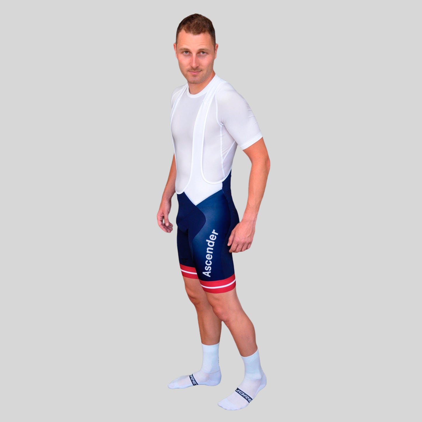 Mountain Edition Bibshort Bordeaux from Ascender Cycling Club Zürich and Cuore of Switzerland Ascender Side View