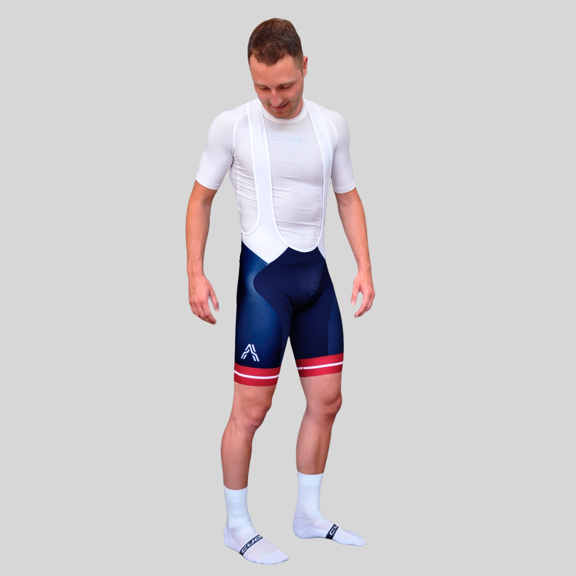 Mountain Edition Bibshort Bordeaux from Ascender Cycling Club Zürich and Cuore of Switzerland Monogram Side View