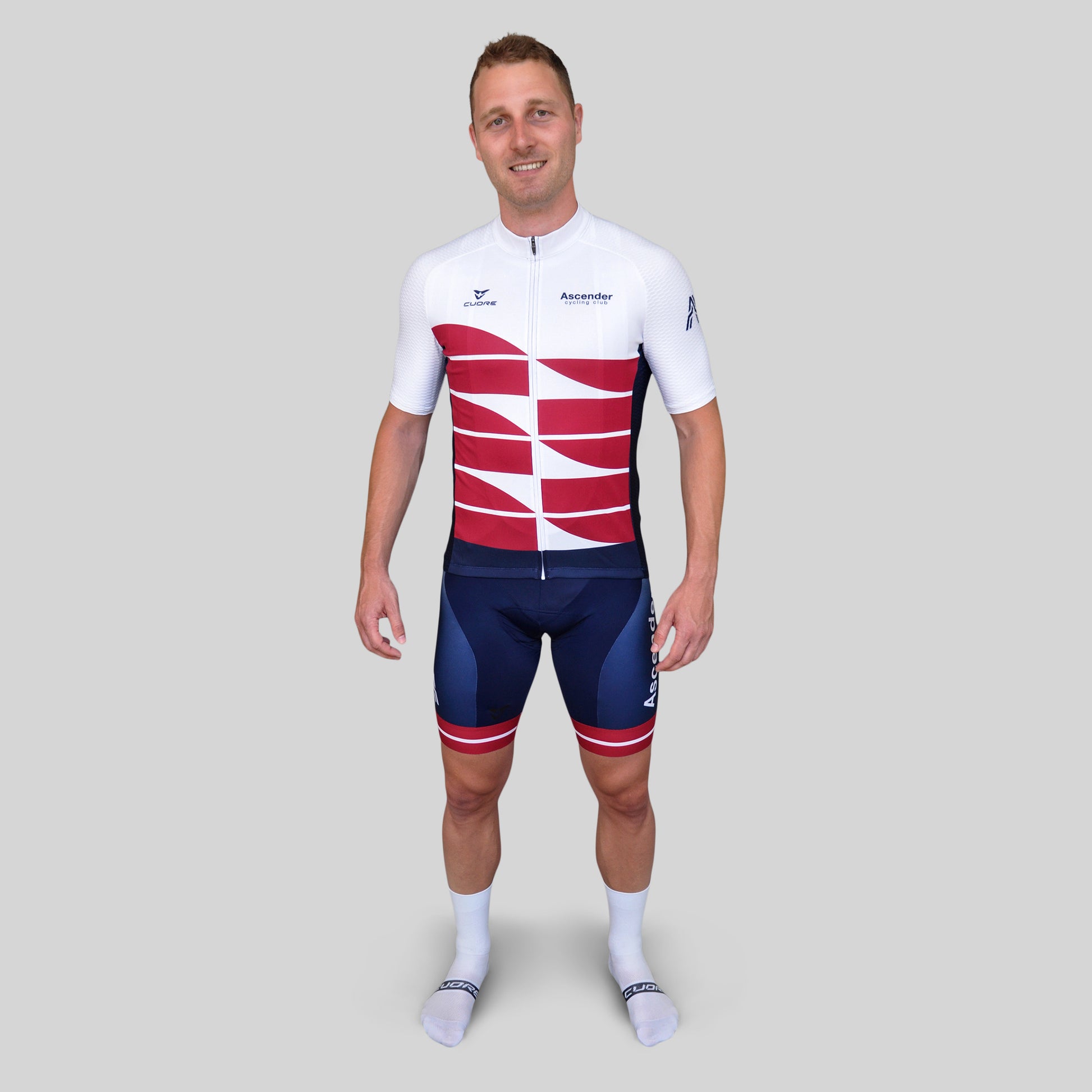 Mountain Edition Short Sleeves Jersey Bordeaux from Ascender Cycling Club Zürich and Cuore of Switzerland Global Front View