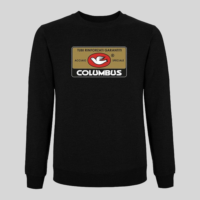 Cinelli Columbus Tag Crewneck Sweatshirt Black by Ascender Cycling Club Switzerland Front View 2
