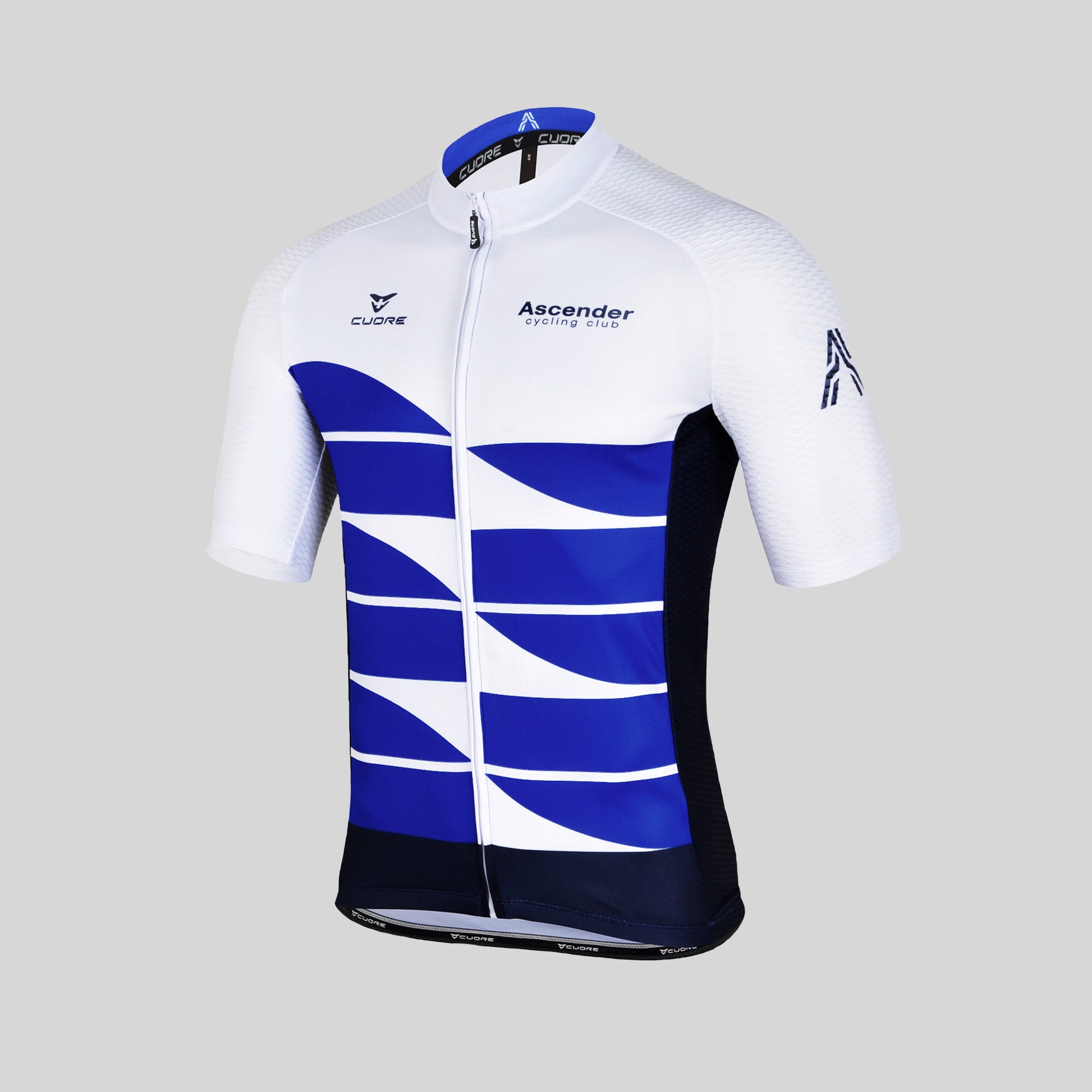 Short à bretelles Mountain Edition Blue du Ascender Cycling Club Zürich et Cuore of Switzerland Intro 3D Front View