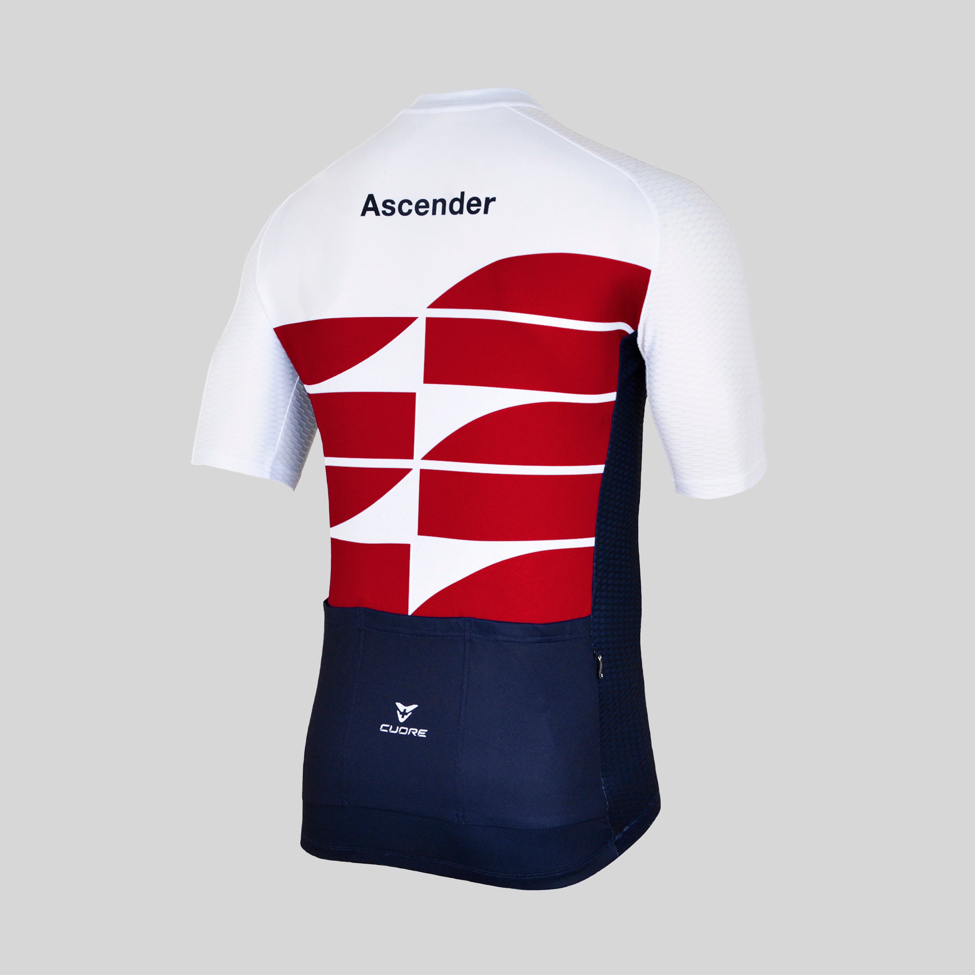 Mountain Edition Short Sleeves Jersey Bordeaux from Ascender Cycling Club Zürich and Cuore of Switzerland 3D Back View
