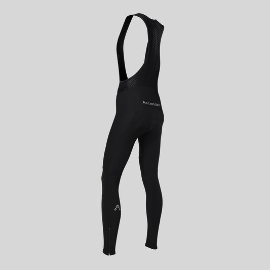 Men's Winter Thermal PRO Bib Tights Black from Ascender Cycling Club Switzerland Backside View