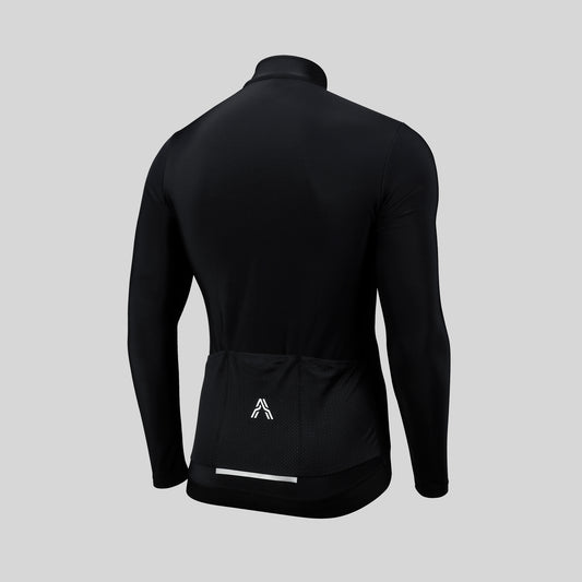 Milano Thermal Long Sleeve Jersey Black from Ascender Cycling Club Zürich Switzerland Backside View
