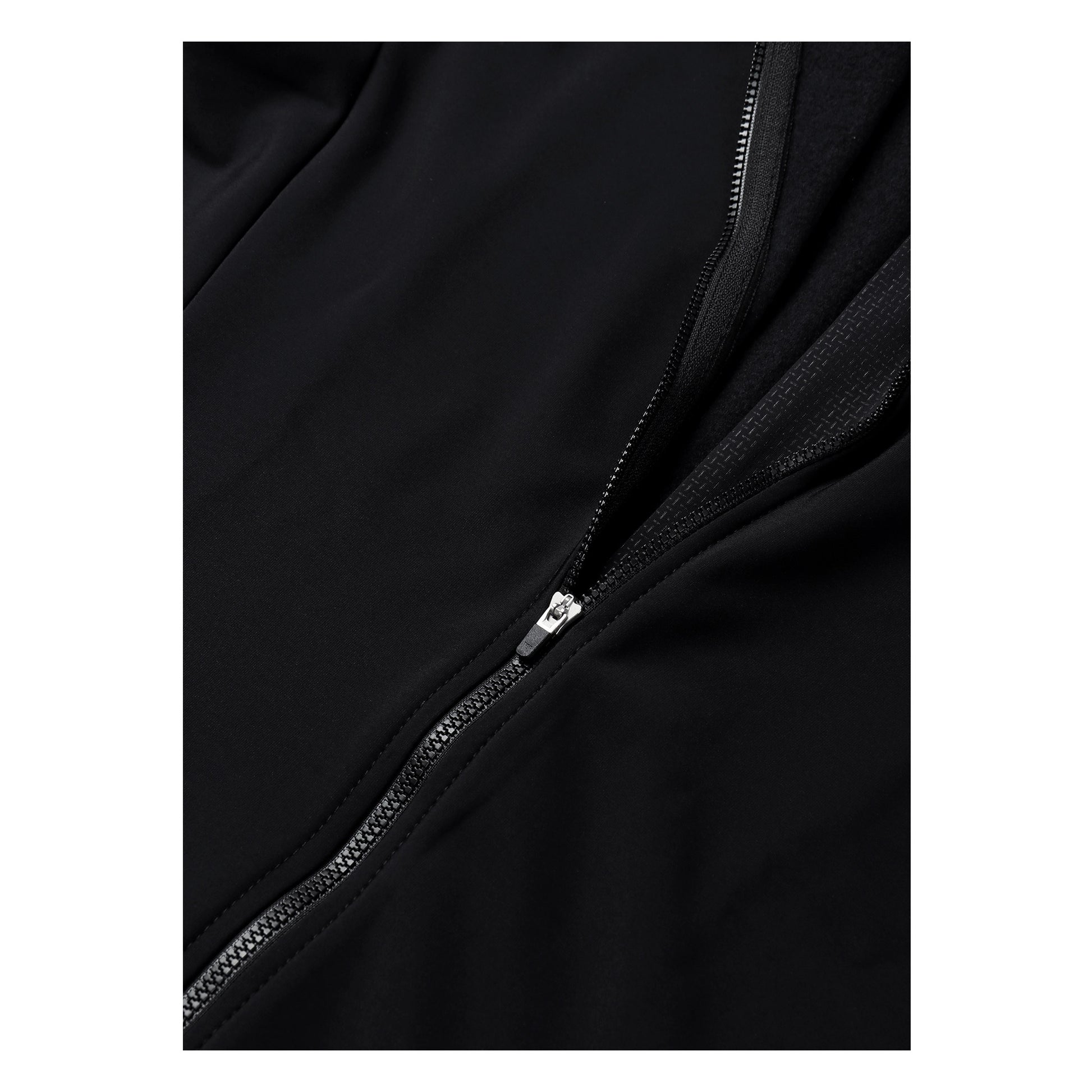 Milano Thermal Long Sleeve Jersey Black from Ascender Cycling Club Zürich Switzerland Full Length Autolock Zipper View