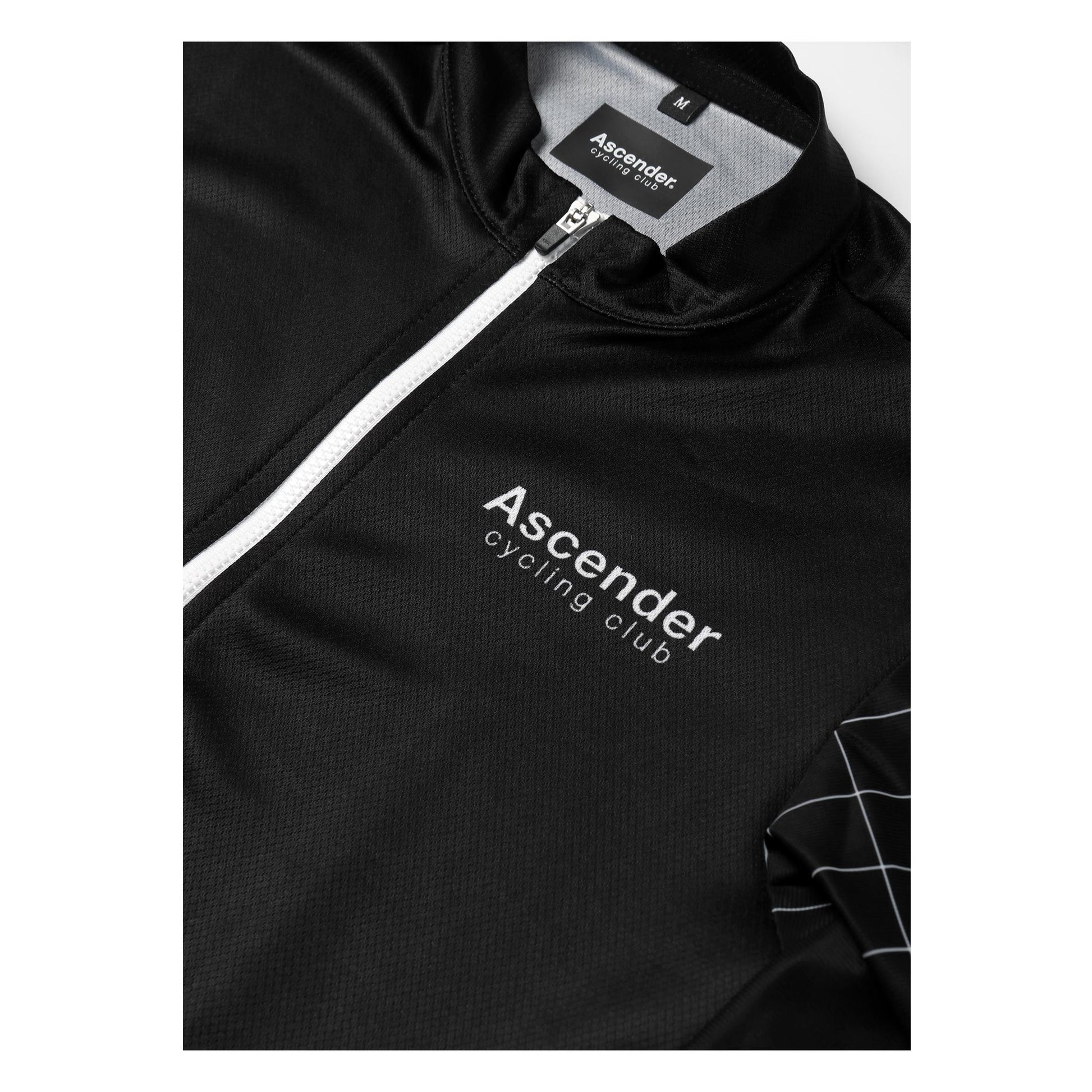 Supernova Sustainable Short Sleeves Cycling Jersey Black from Ascender Cycling Club Zürich Switzerland Front Logo View