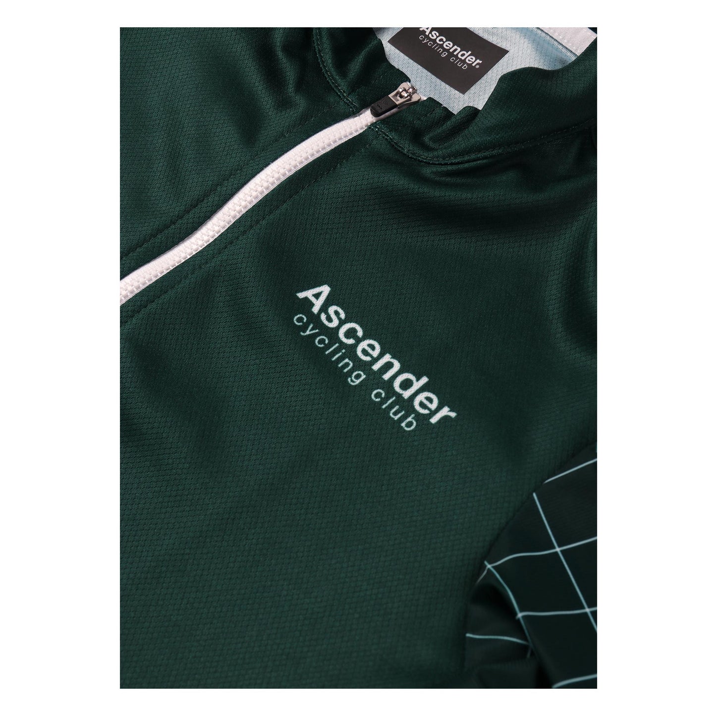 Supernova Sustainable Short Sleeves Cycling Jersey Green from Ascender Cycling Club Zürich Switzerland Front Side Logo View