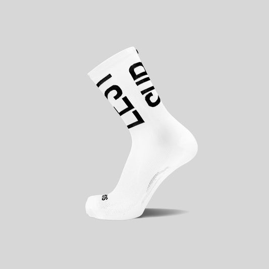 Suplest x Fingercrossed Typo Socks White from Ascender Cycling Club Side View