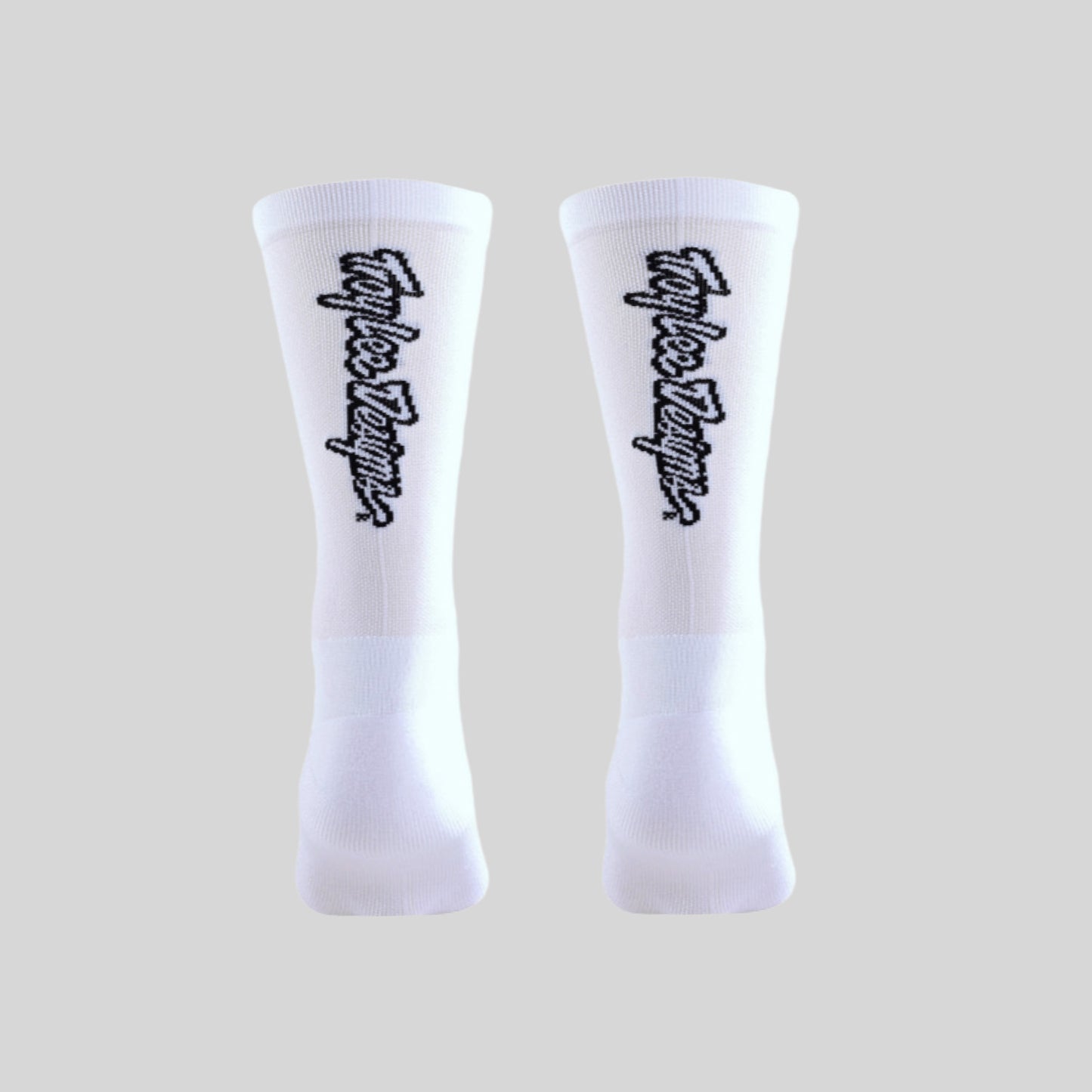 Troy Lee Designs Performance Signature Socks White from Ascender Cycling Club Zürich Switzerland Back Side View