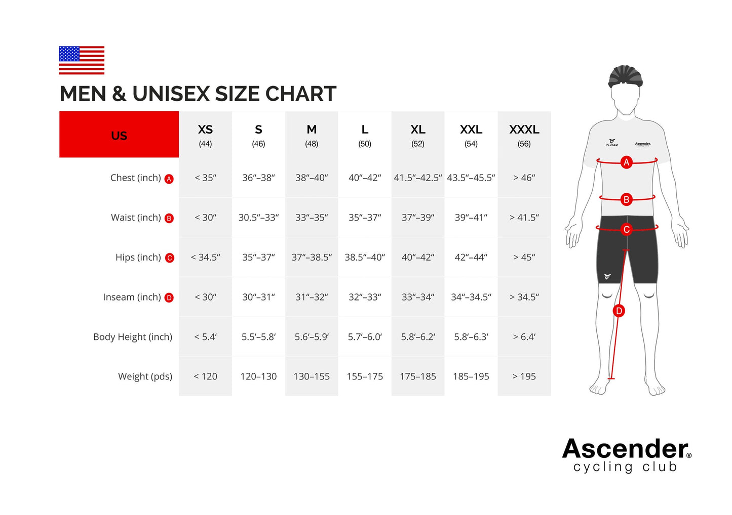 Lightning Bolt Camo Neon Pink Windshield Vest Without Sleeves from Ascender Cycling Club Zürich and Cuore of Switzerland US Size Chart