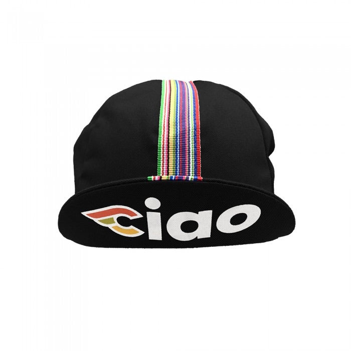 Casquette noire Cinelli Ciao de l'Ascender Cycling Club Vue de face