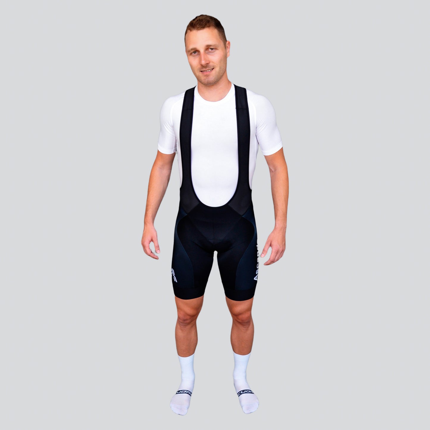 Classic Ascender Black Bib Short from Ascender Cycling Club Intro Monogram